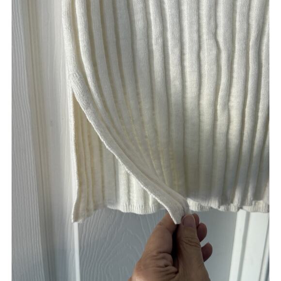 Free People Beach Veda Sweater Vest MED Cream White Boho Festival Preppy Student - Picture 4 of 11